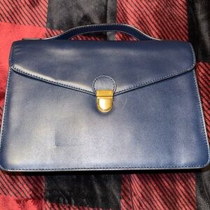 Elegant Blue Leather Men's Bag